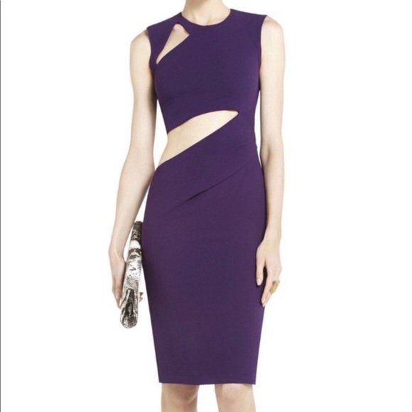 BCBGMAXAZRIA Dress Purple Sleeveless Cutout - Picture 1 of 6